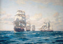 First Chilean Navy Squadron - Chilean Fleet by Thomas Somerscales — ships oil painting wall art