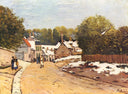 First Snow in Louveciennes by Alfred Sisley — hand-painted architectural oil painting reproduction on canvas