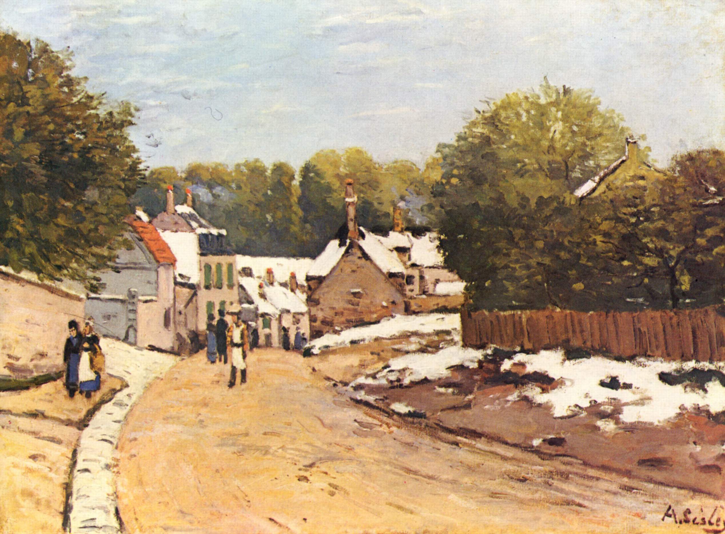 First Snow in Louveciennes - Alfred Sisley