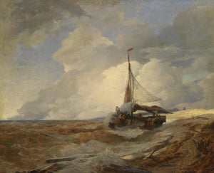 Fischerboot in Seenot - Andreas Achenbach