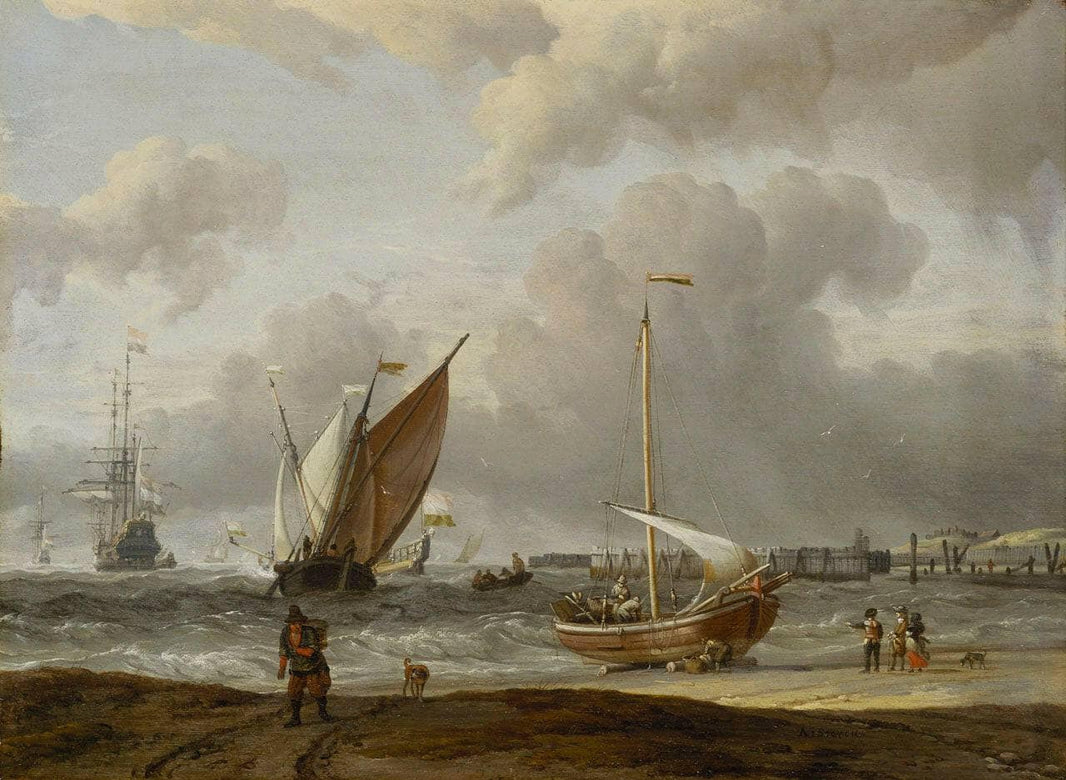 Fischerboote Im Sturm Vor Der Holländischen Küste Bei Den Helder by Abraham Storck — hand-painted seascapes oil painting reproduction on canvas