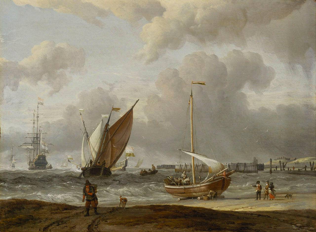 Fischerboote Im Sturm Vor Der Holländischen Küste Bei Den Helder - Abraham Storck