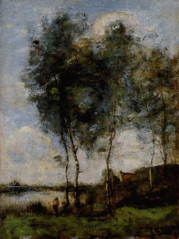 Fisherman at the River Bank - Camille Corot