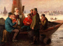 Fisherman in the harbor by Carl Bloch — hand-painted animal oil painting reproduction on canvas