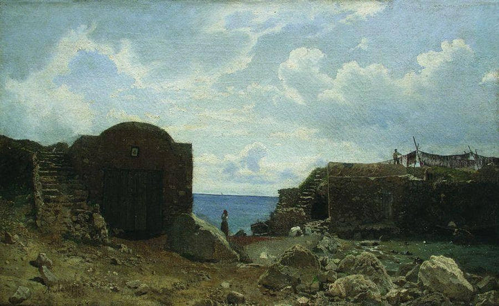 Fisherman's settlement by Lev Lagorio — hand-painted architectural oil painting reproduction on canvas