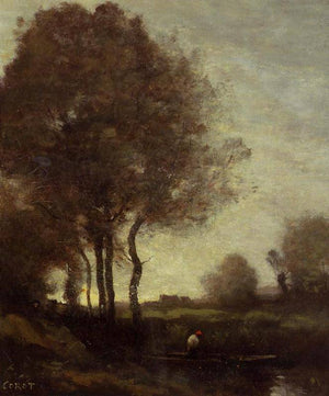 Fishermen in a Boat - Camille Corot