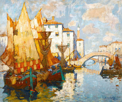 Fishermen in Chioggia in entryway