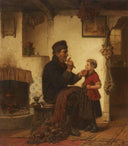 Fishermen mending their nets by Rudolf Jordan — hand-painted portrait oil painting reproduction on canvas