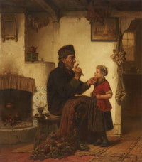 Fishermen mending their nets by Rudolf Jordan — hand-painted portrait oil painting reproduction on canvas