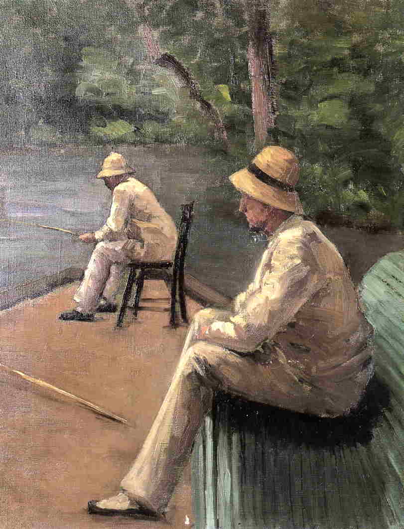 Fishermen on the Banks of the Yerres by Gustave Caillebotte — hand-painted animal oil painting reproduction on canvas