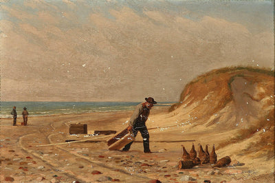 Fishermen on the beach in master bedroom