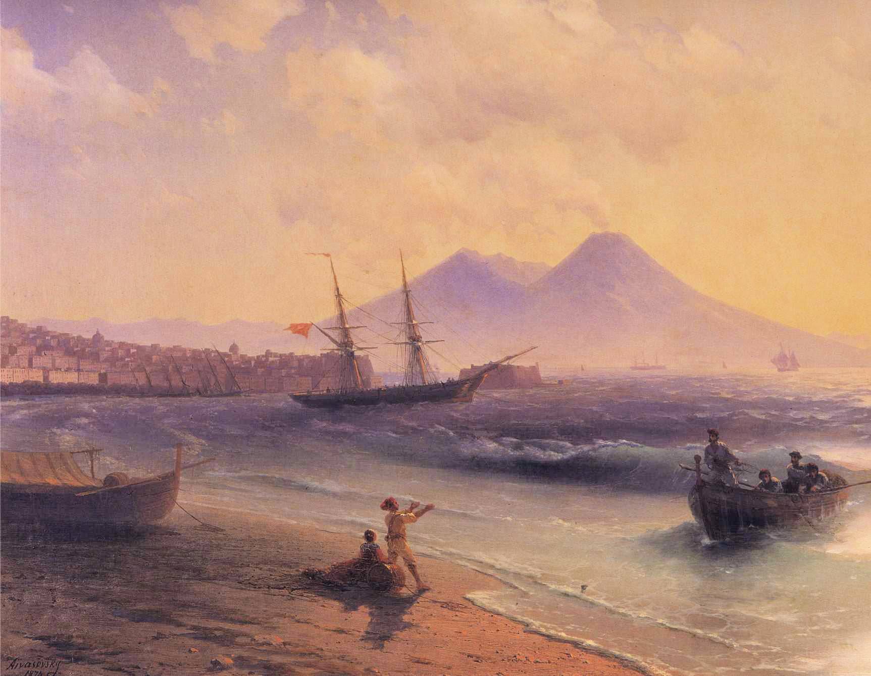 Fishermen Returning Near Naples - Ivan Aivazovsky