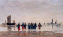 Fisherwomen at Berck by Eugene Boudin — hand-painted animal oil painting reproduction on canvas