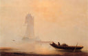 Fishing Boats In A Harbor by Ivan Aivazovsky — ships oil painting wall art, Romanticism