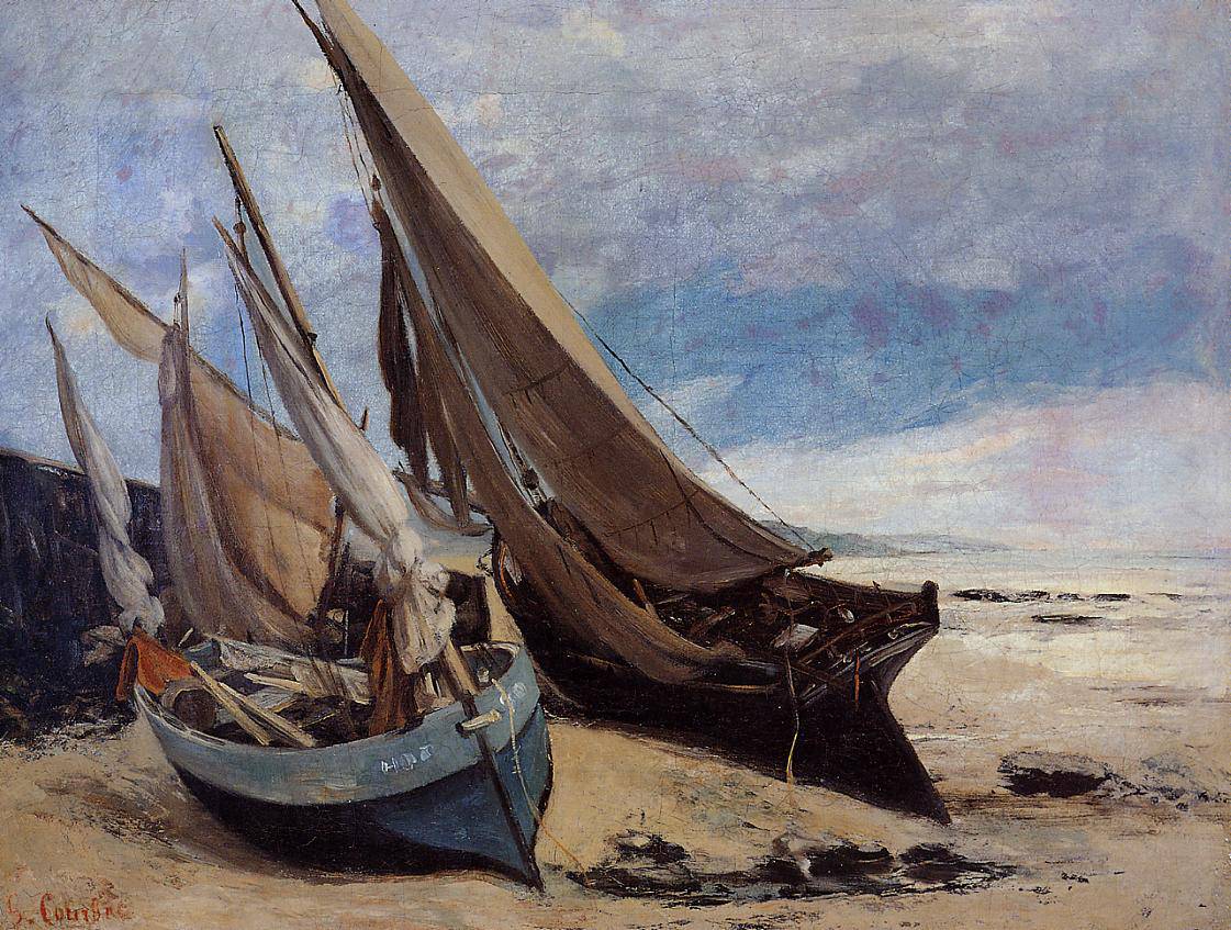 Fishing Boats on the Deauville Beach - Gustave Courbet