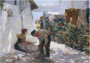 Fishing Nets by Joaquín Sorolla — hand-painted architectural oil painting reproduction on canvas