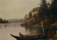 Fishing on the Northwest Coast by Albert Bierstadt — hand-painted botanical oil painting reproduction on canvas