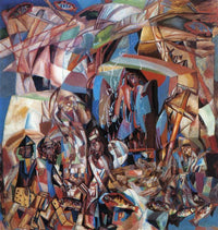 Fishing Schooner by Pavel Filonov — hand-painted abstract oil painting reproduction on canvas