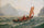 Fjord with sailing boat in hallway