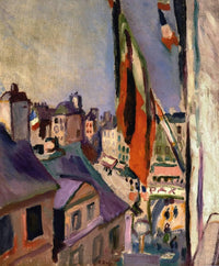 Flag Decorated Street by Pierre-Auguste Renoir — hand-painted landscape oil painting reproduction on canvas