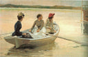 Flickorna I Båten by Albert Edelfelt — hand-painted nautical oil painting reproduction on canvas