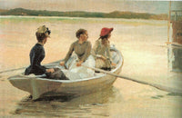 Flickorna I Båten by Albert Edelfelt — hand-painted nautical oil painting reproduction on canvas