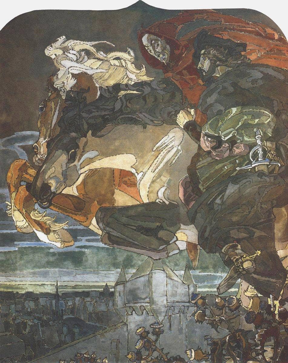 Flight of Faust and Mephisto by Mikhail Vrubel — hand-painted abstract oil painting reproduction on canvas