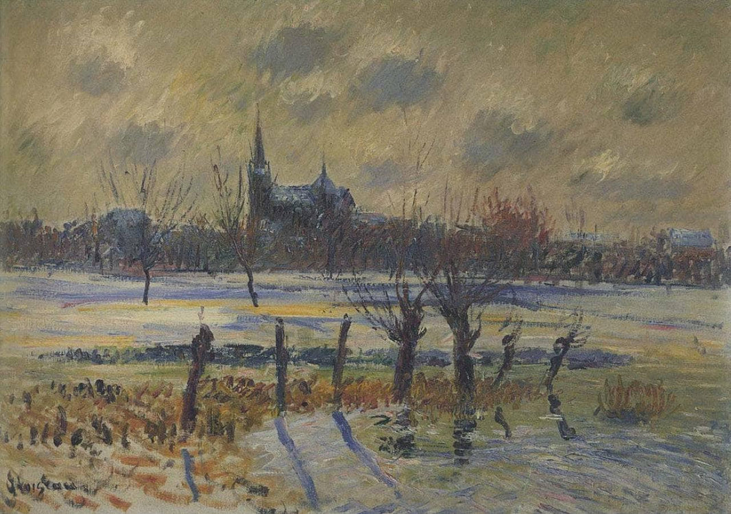 Flood at Nantes by Gustave Loiseau — hand-painted landscape oil painting reproduction on canvas