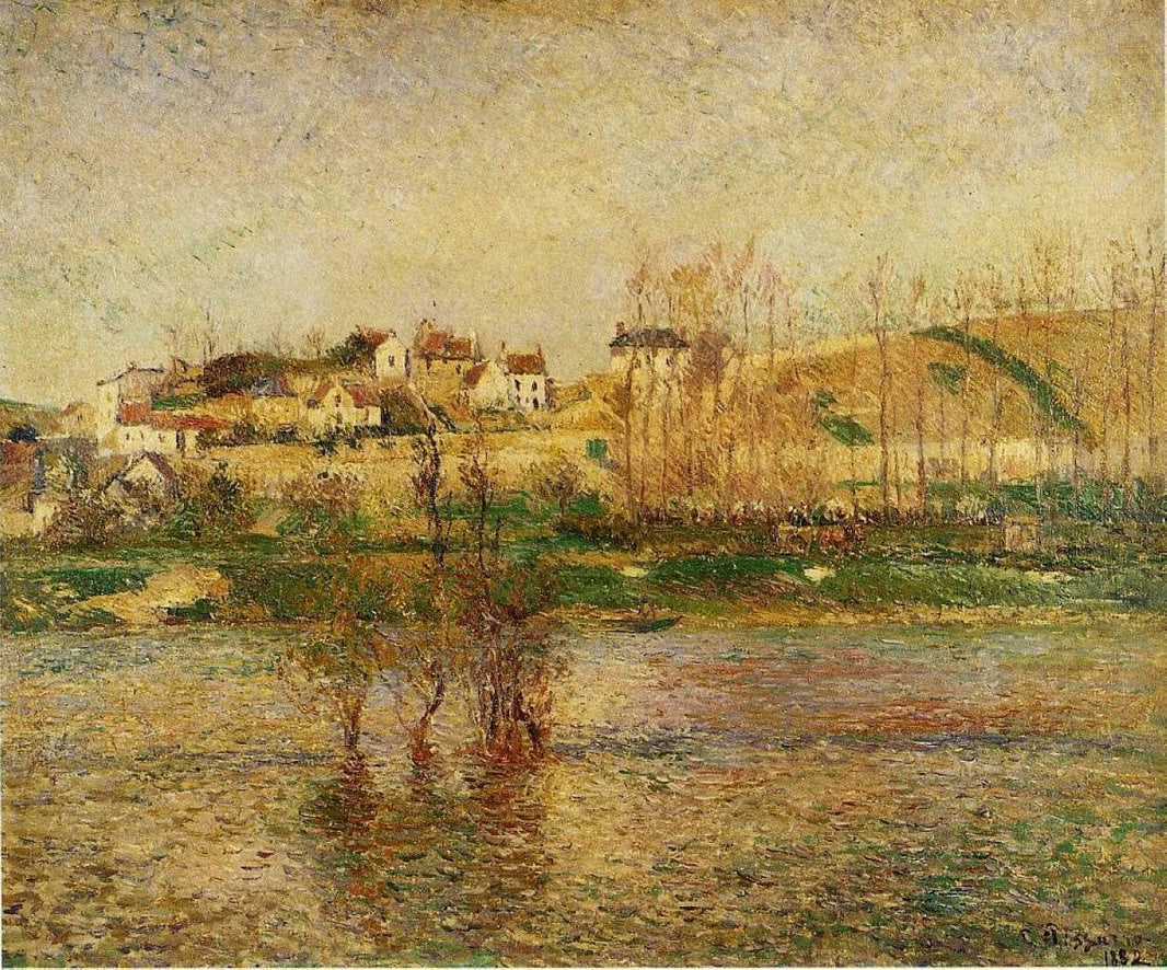 Flood in Pontoise by Camille Pissarro — hand-painted landscape oil painting reproduction on canvas