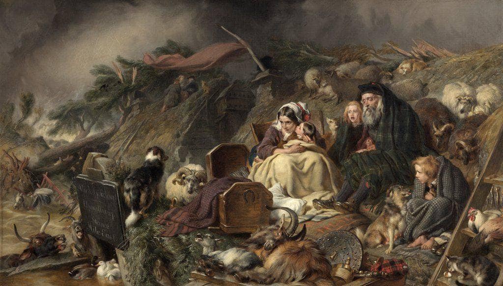 Flood in the Highlands by Edwin Henry Landseer — hand-painted cultural oil painting reproduction on canvas