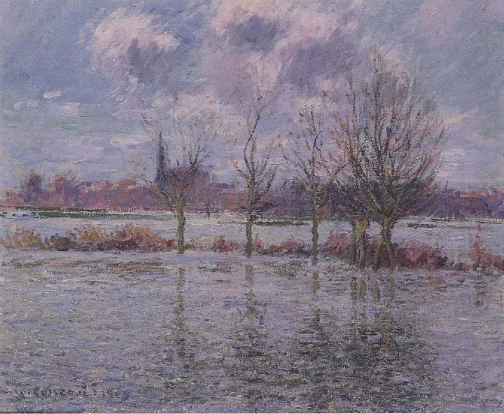 Flood Near Nantes by Gustave Loiseau — hand-painted botanical oil painting reproduction on canvas