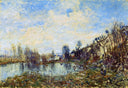 Flooded Field by Alfred Sisley — hand-painted botanical oil painting reproduction on canvas
