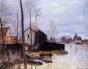 Flooding at Moret by Alfred Sisley — hand-painted architectural oil painting reproduction on canvas