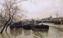 Flooding by the Seine by Frits Thaulow — hand-painted landscape oil painting reproduction on canvas