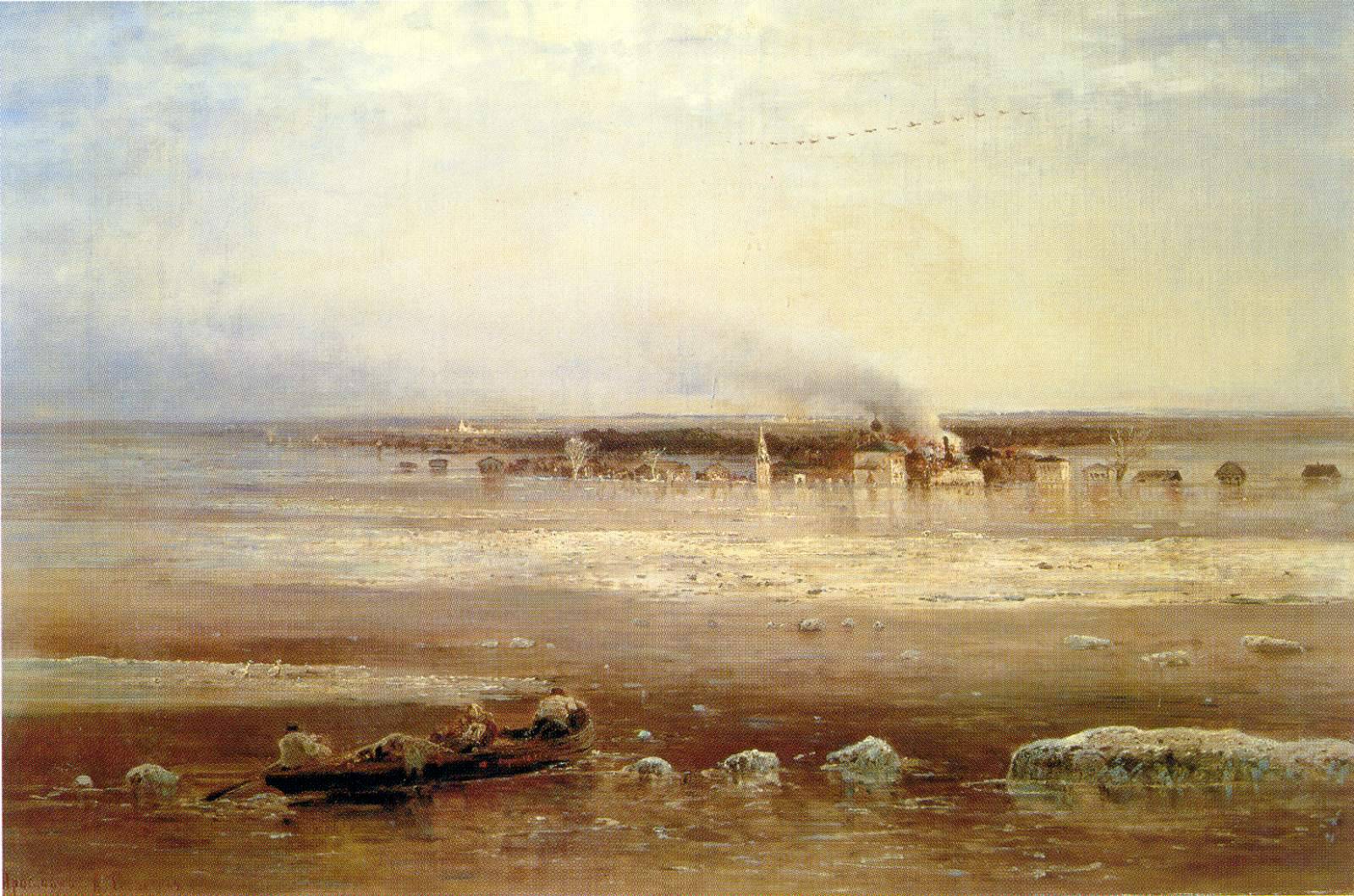 Flooding of the Volga river near Yaroslavl - Aleksey Savrasov