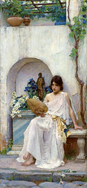 Flora by John William Waterhouse, flower oil painting wall art, Romanticism