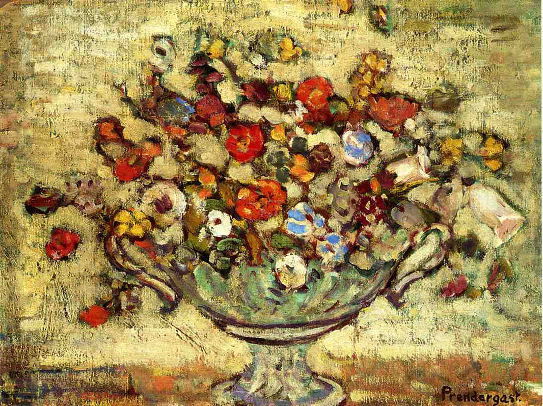 Floral Still Life by Maurice Prendergast — hand-painted botanical oil painting reproduction on canvas