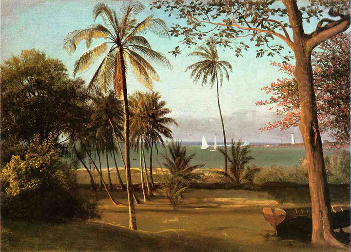 Florida Scene by Albert Bierstadt — hand-painted botanical oil painting reproduction on canvas