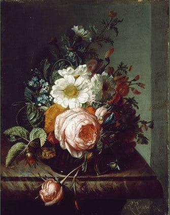 Flower Bouquet on a Marble Table