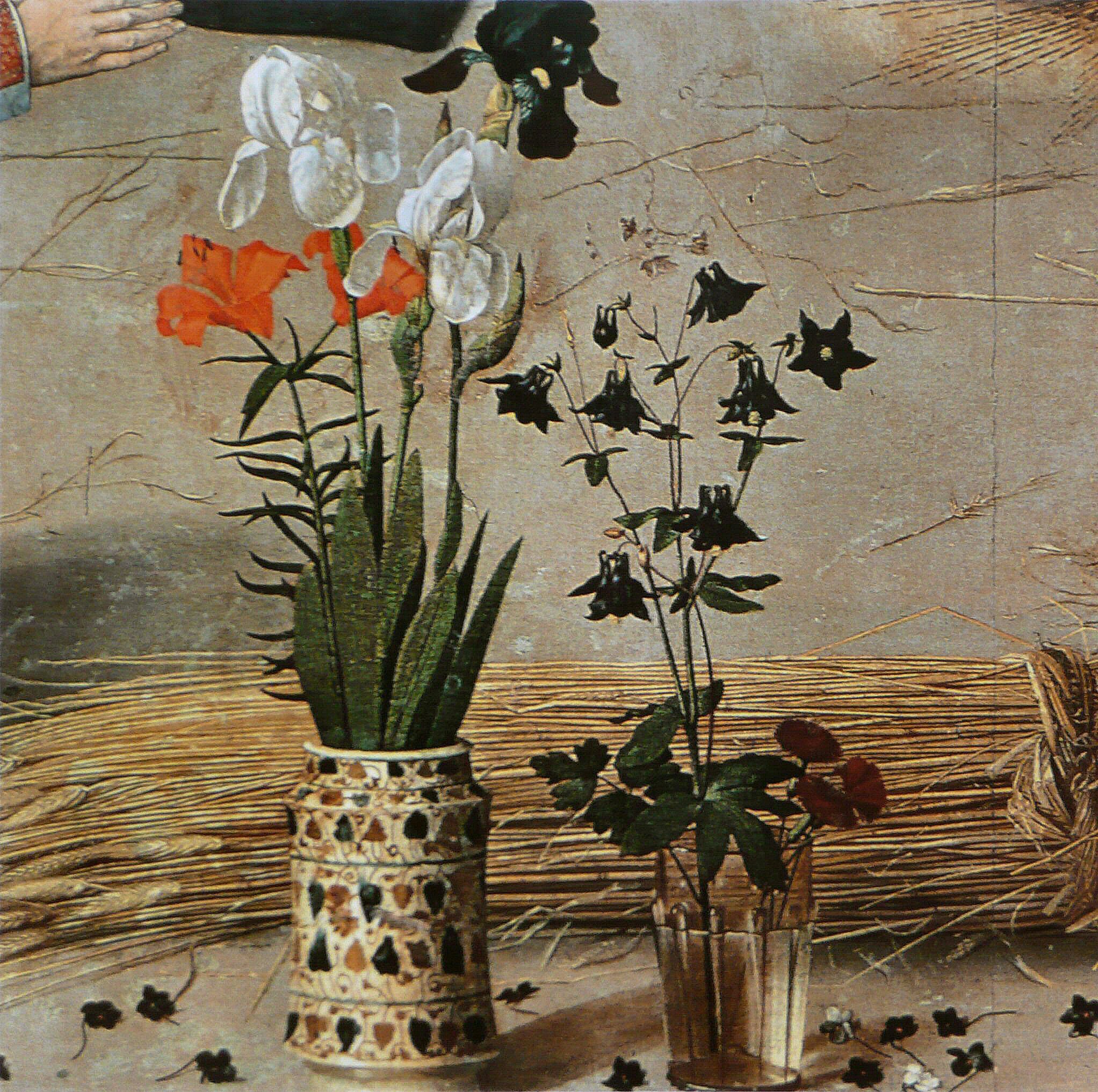 Flower (detail from the central panel of the Portinari Altarpiece) - Hugo van der Goes