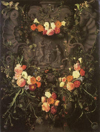 Flower garland with Saint Catherine