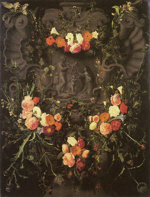 Flower garland with Saint Catherine - Daniel Seghers