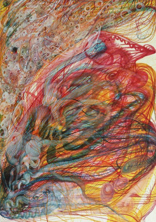 Flower of Warrant Houghton by Georgiana Houghton — hand-painted abstract oil painting reproduction on canvas