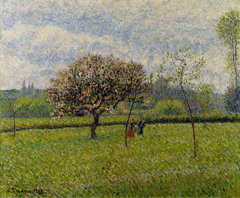 Flowering Apple Trees at Eragny - Camille Pissarro