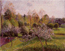 Flowering Apple Trees, Eragny by Camille Pissarro — hand-painted botanical oil painting reproduction on canvas