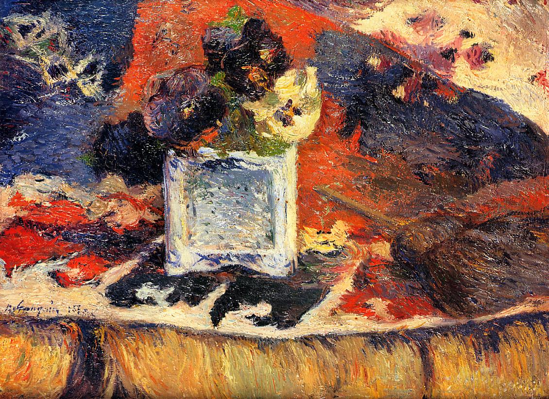 Flowers and carpet (Pansies) - Paul Gauguin