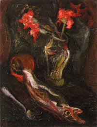 Flowers and Fish by Chaim Soutine — hand-painted abstract oil painting reproduction on canvas