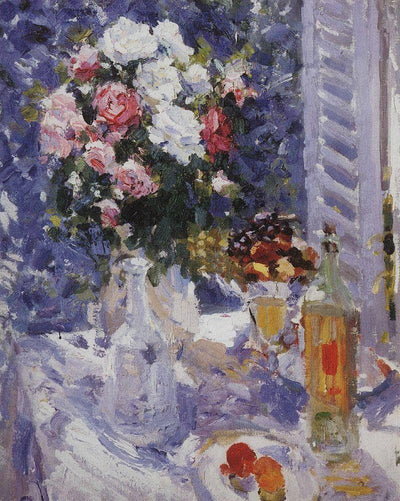 Flowers and Fruit in master bedroom