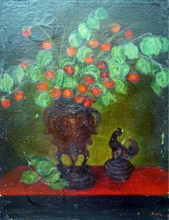 Flowers by Ilya Mashkov — hand-painted botanical oil painting reproduction on canvas