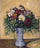 Flowers in a Blue Vase in dining room